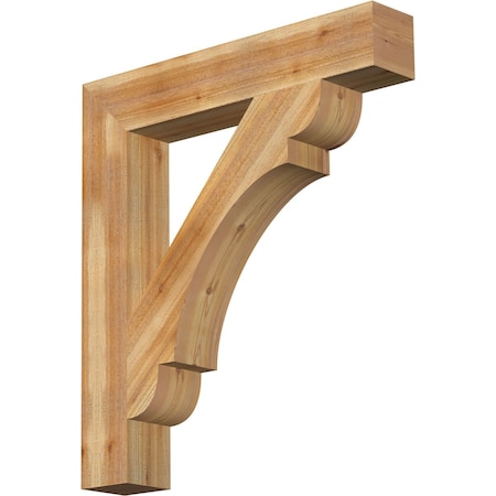 Ekena Millwork Olympic Block Rough Sawn Bracket, Western Red Cedar, 6"W x 36"D x 40"H BKT06X36X40OLY05RWR